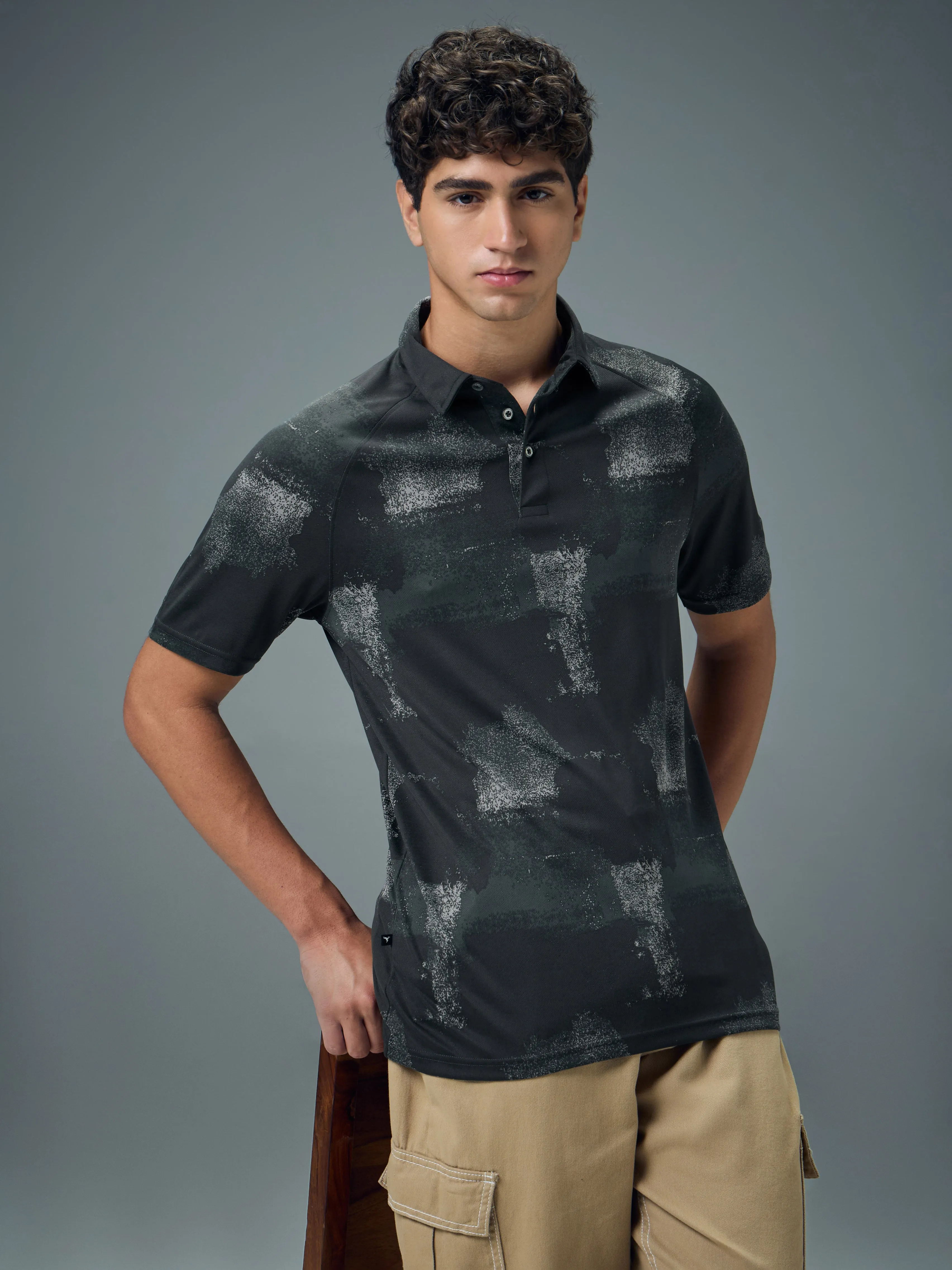 Men Printed Slim Fit Polo T-shirt with TECHNOCOOL  Casual Wear Office To Dinner