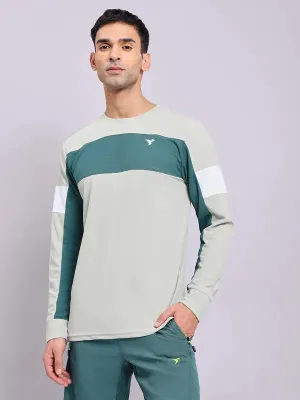 Men Colorblock Slim Fit Crew Neck T-shirt with TECHNOLITE Comfort Fit Design Lightweight Style