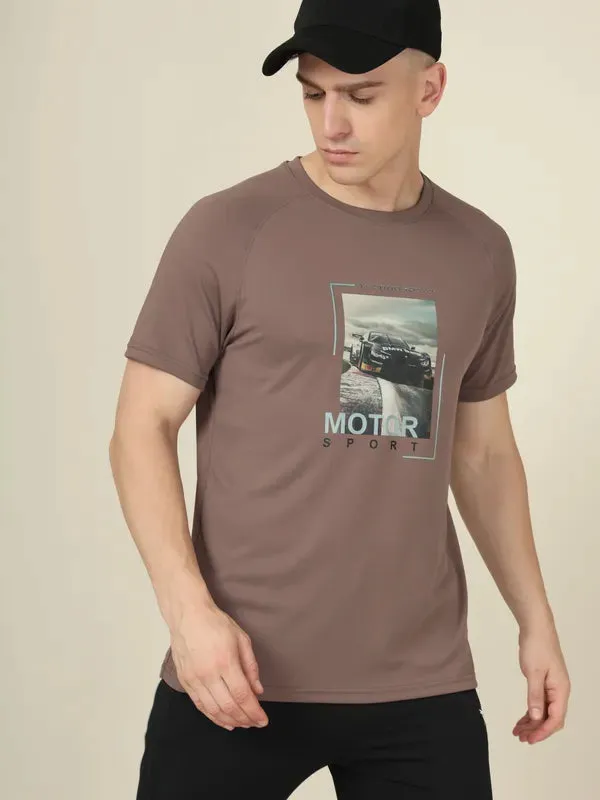 Men Graphic Printed Slim Fit Crew Neck T-shirt with TECHNO COOL  Cozy Wear Summer cool