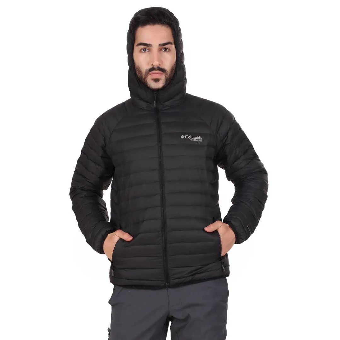 Core Utility Columbia Men Black Alpha Trail Down Hooded Jacket