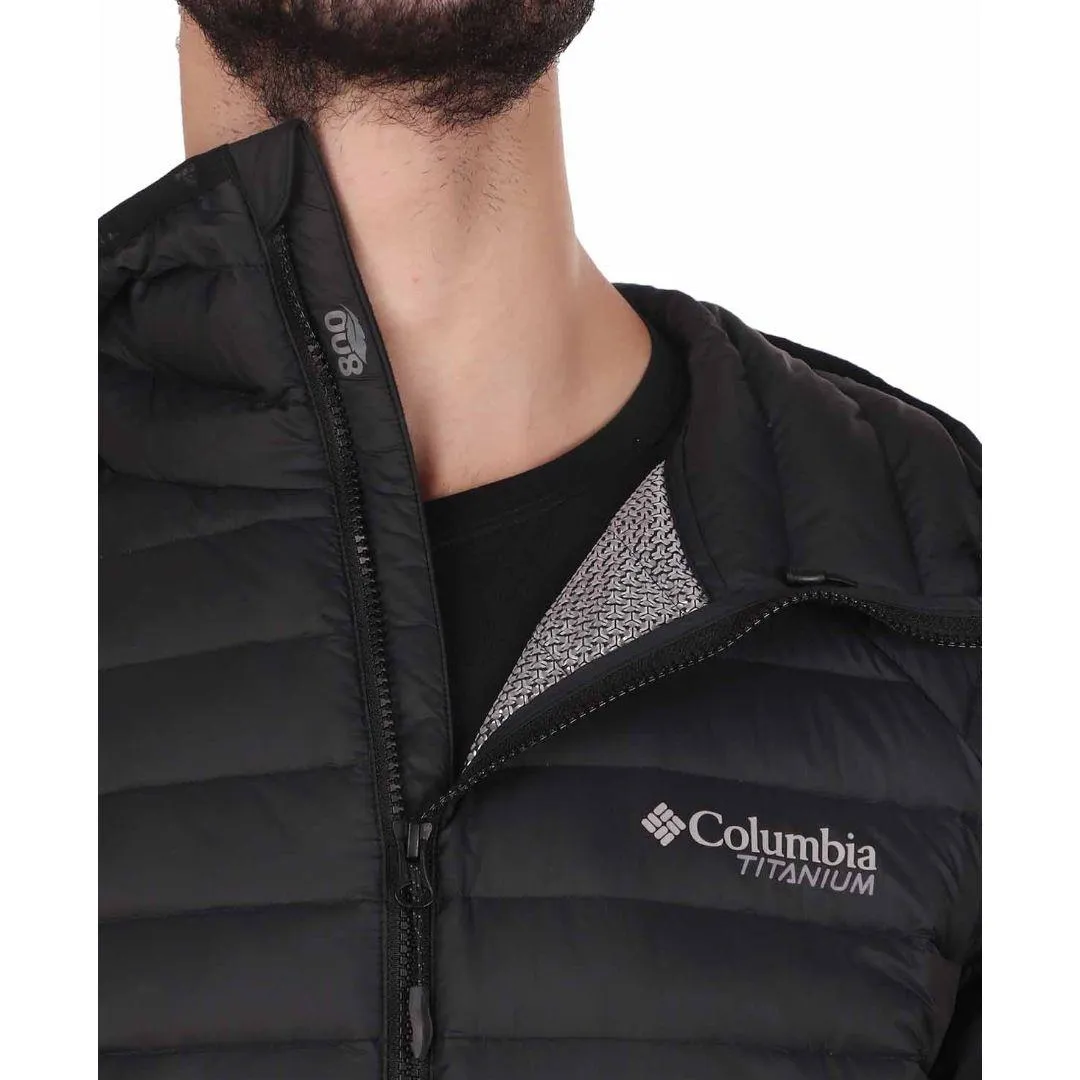Columbia Men Black Alpha Trail Down Hooded Jacket Waterproof Zippers