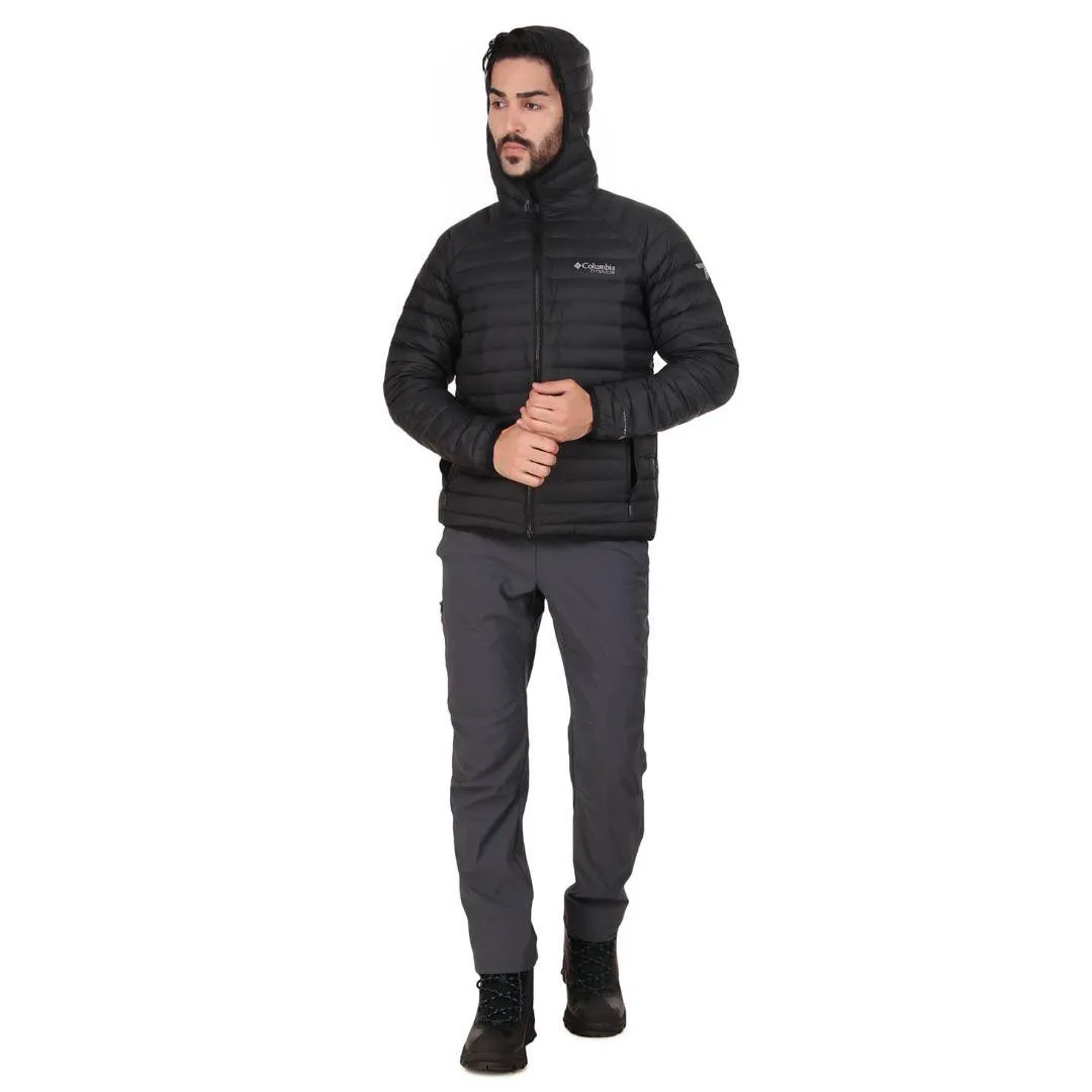 Functional Layer Transit Ready Columbia Men Black Alpha Trail Down Hooded Jacket