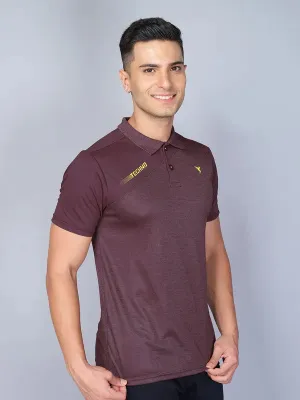 Men Melange Slim Fit Polo T-shirt with DOUBLE COOL Comfy Style