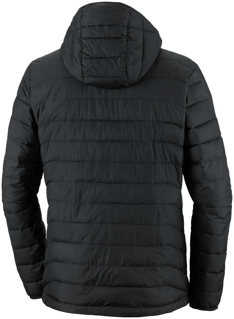 Columbia Men Black Powder Lite Hooded Jacket All Weather Protection