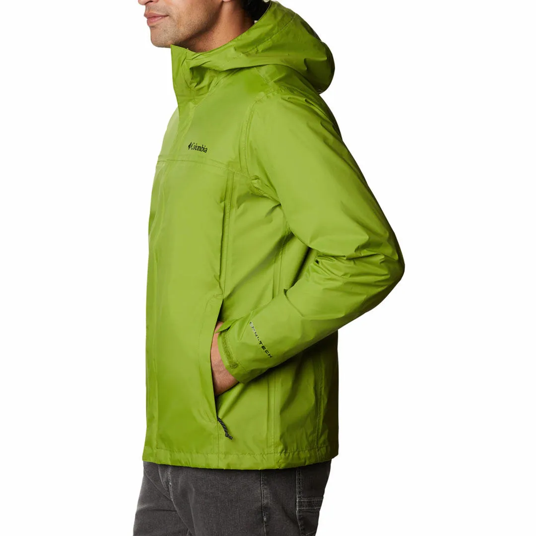 Columbia Men Green Watertight II Jacket Waterproof High Neck All-Weather Comfort