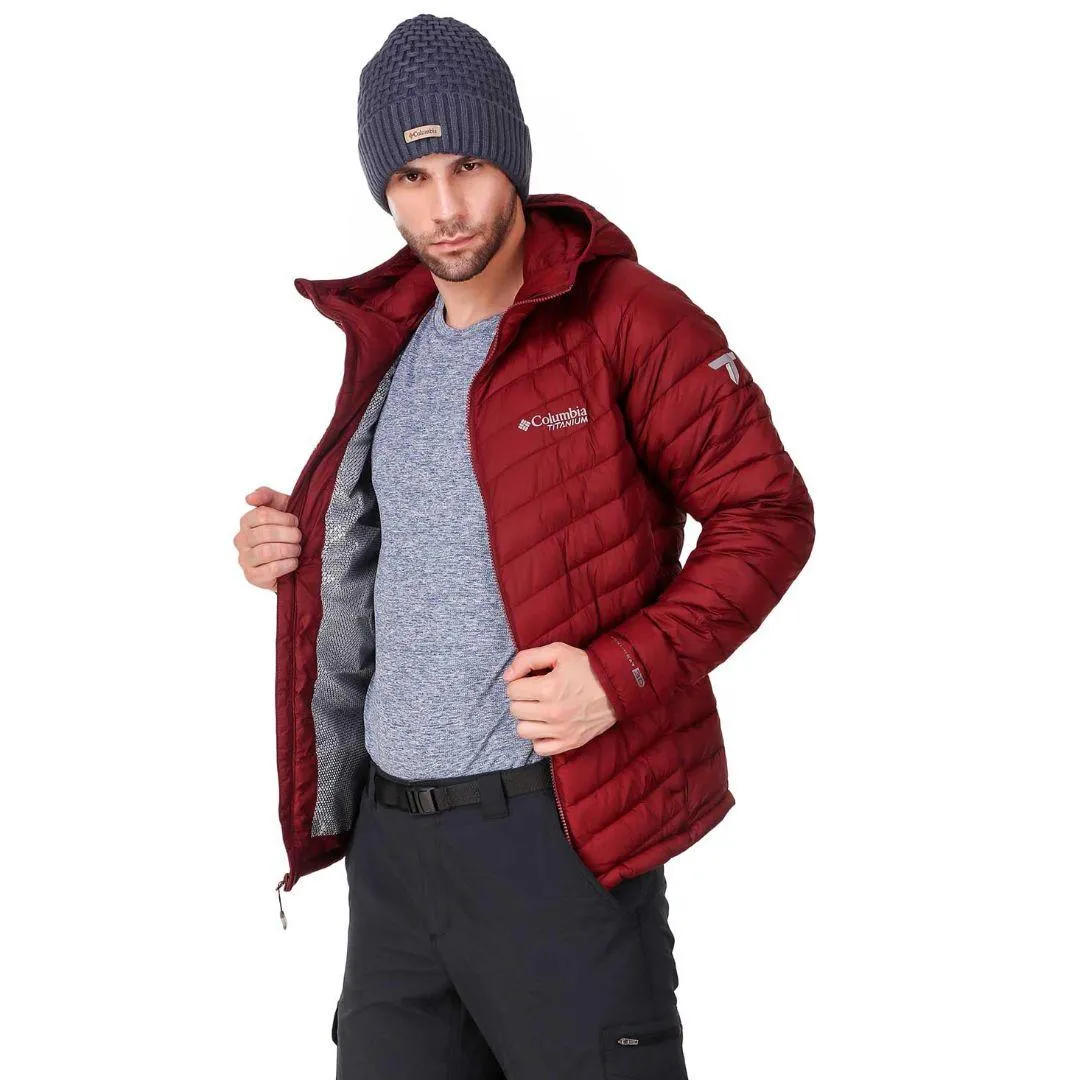 Columbia Men Red Snow Country Hooded Jacket Scissors adults