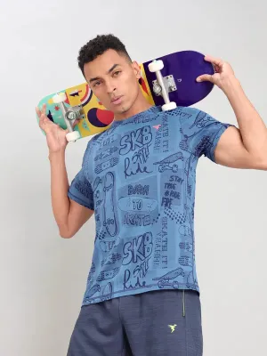 Men Jacquard Slim Fit Crew Neck T-shirt with DOUBLE COOL Durable Colorfast Finish Seasonal Fashion