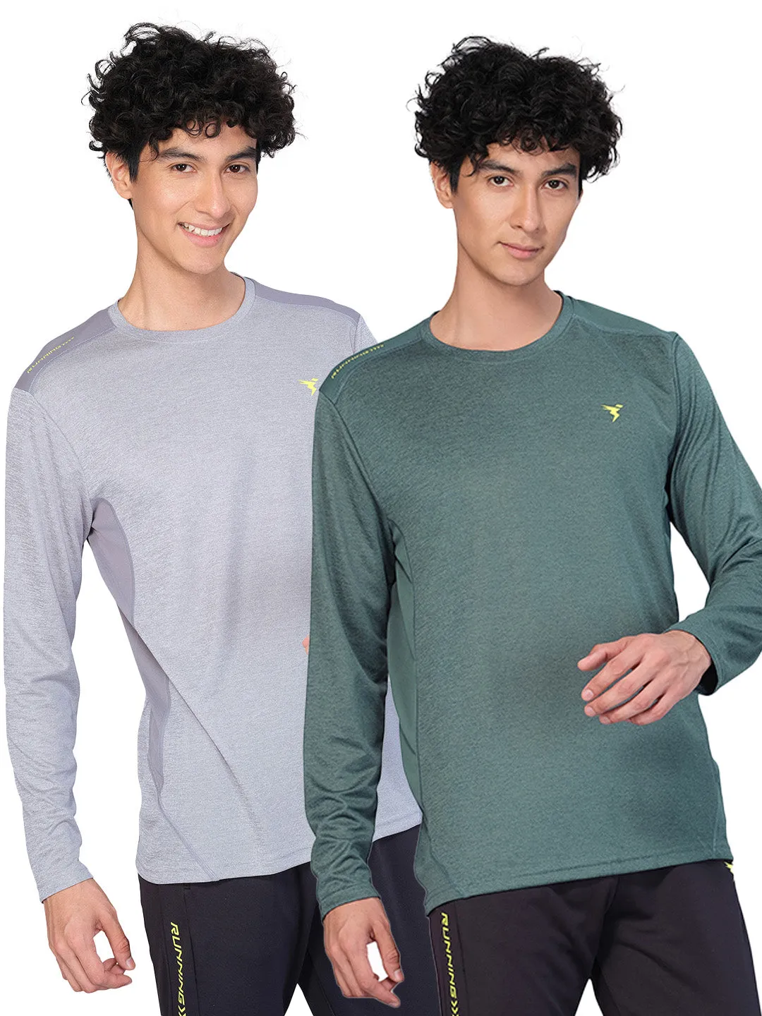Chic and Cozy cotton material Men Melange Slim Fit Crew Neck T-shirt with DOUBLE COOL (Pack of 2)