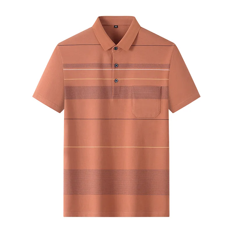 Men's Business Shirt Full-Cotton Luxury Short-Sleeved T-shirt Power Vibe