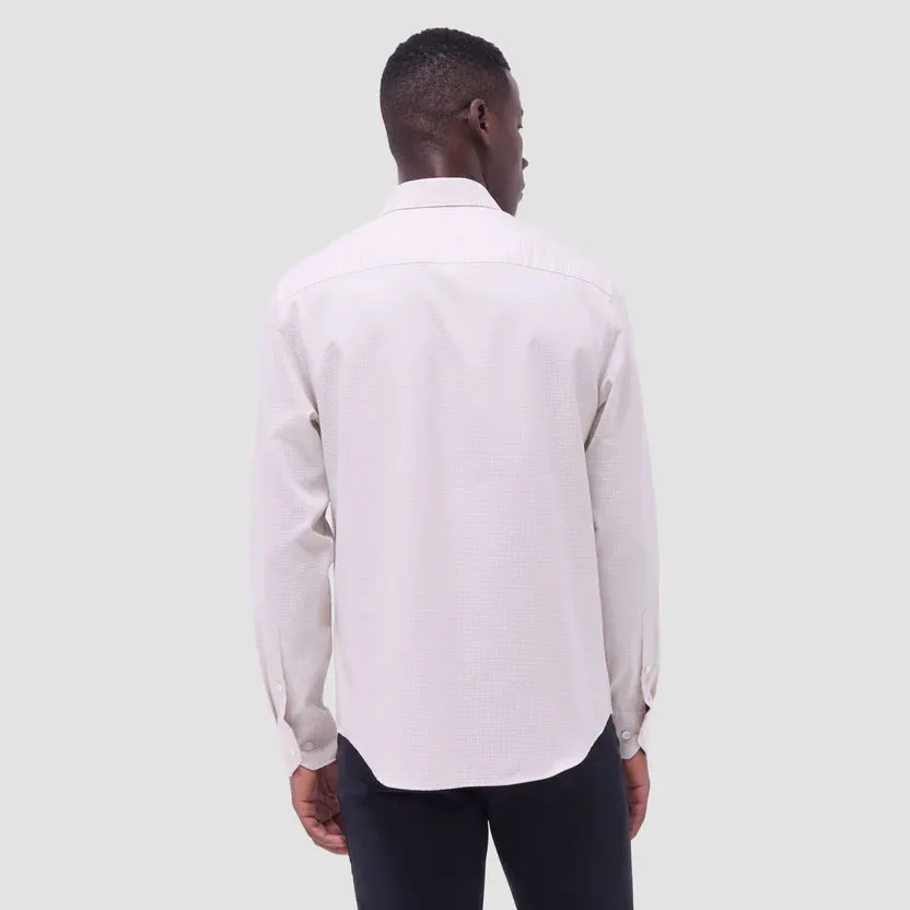 Bugatchi Axel Micro Check Long-Sleeve Shirt - Almond Everyday Fashion