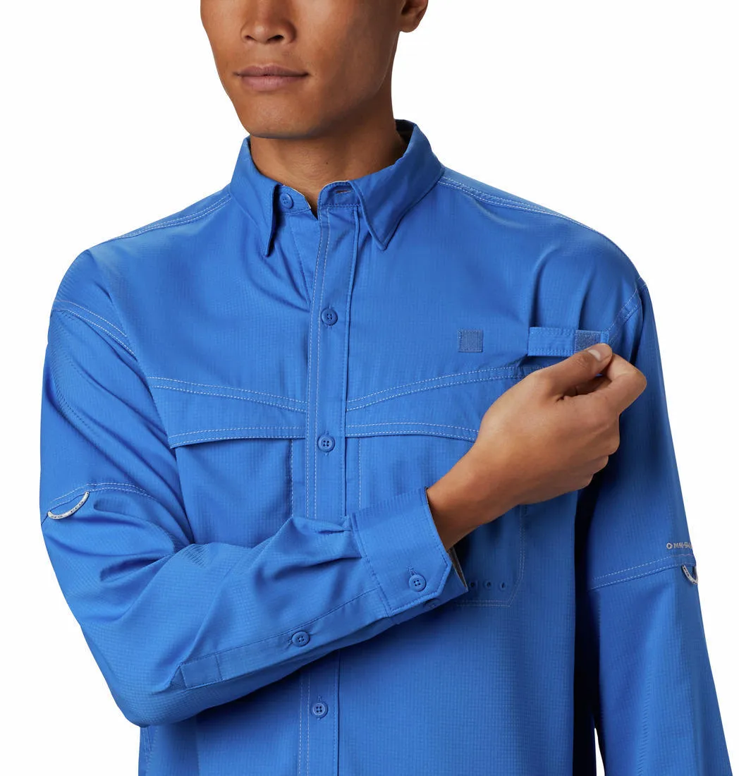 Columbia Men Blue Low Drag Offshore LS Shirt (Sun Protection) All weather Modern Cut