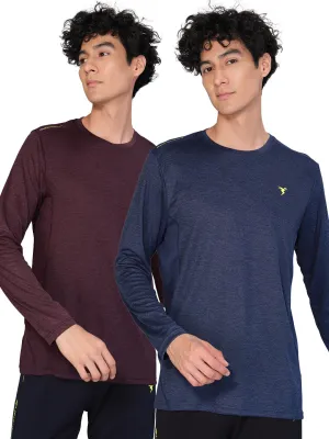 Versatile Comfort Wear Comfy Wardrobe Men Melange Slim Fit Crew Neck T-shirt with DOUBLE COOL (Pack of 2)