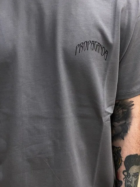 OversizedSilhouette Soft Lining Propaganda maglietta manica corta da uomo Triangle Gorilla PRTS713-40 grigio