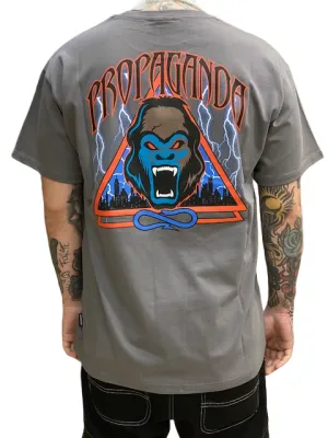 Trendy All-Day VintageWash Propaganda maglietta manica corta da uomo Triangle Gorilla PRTS713-40 grigio