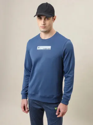 Men Printed Slim Fit Crew Neck Sweatshirt with ELASTO PLUS Core Relaxed Chic Comfort