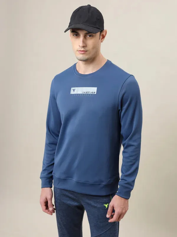 Men Printed Slim Fit Crew Neck Sweatshirt with ELASTO PLUS Core Relaxed Chic Comfort