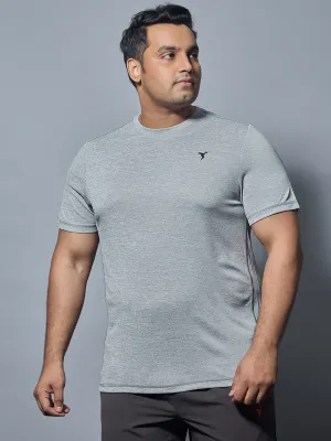 Men Plus Size Solid Slim Fit Crew Neck T-shirt with DOUBLE COOL Midweight Knit polo neck