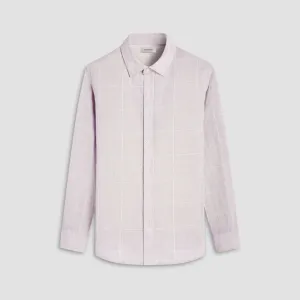 Breathable Lining Relaxed Fit Bugatchi Karl Windowpane Long-Sleeve Shirt - Sand