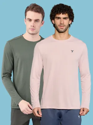 Antibacterial Treatment Timeless Top Men Solid Slim Fit Crew Neck T-shirt with TECHNO COOL  (Pack of 2)
