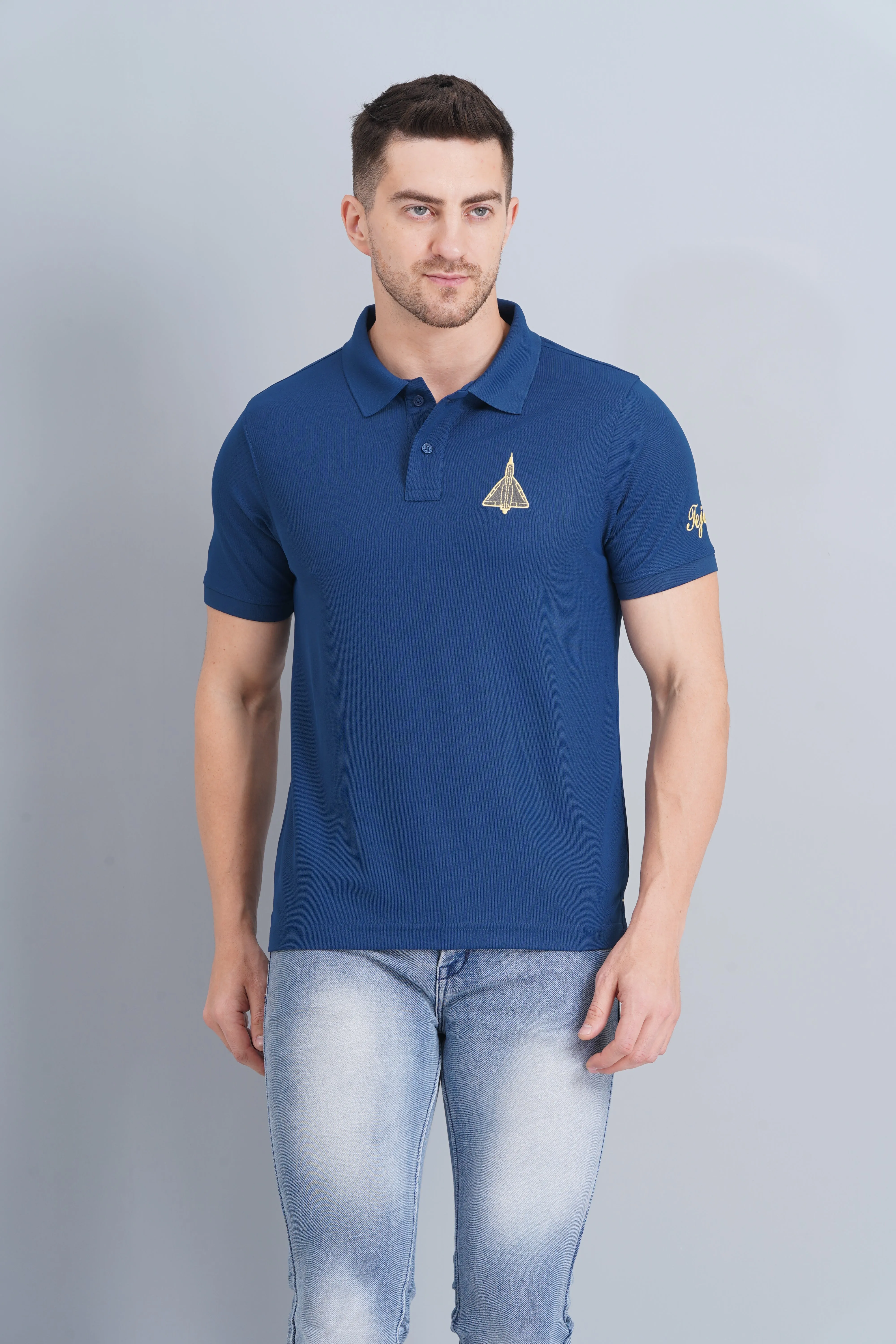 Men's Polo T Shirt Tejas Rama Blue Spring Summer