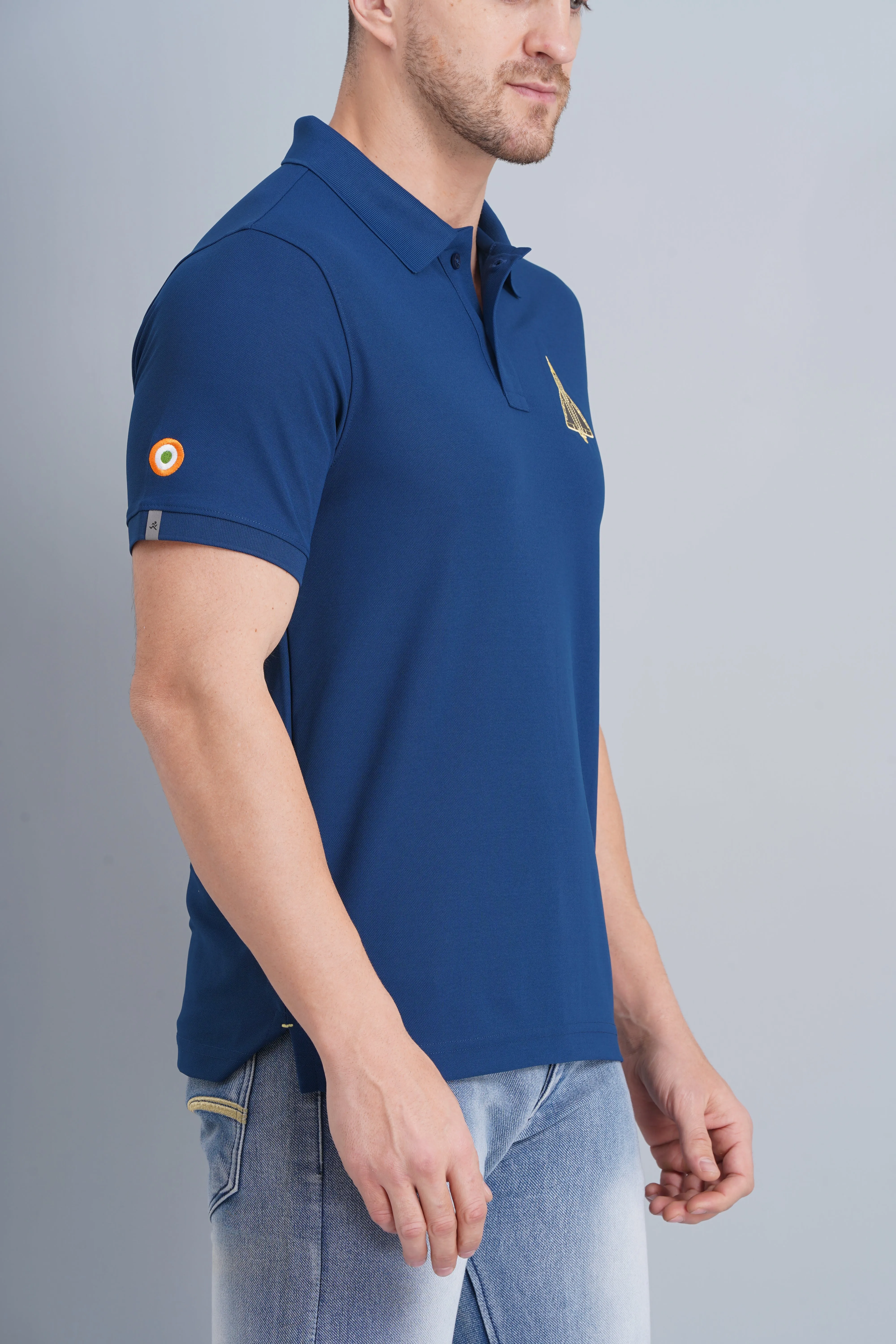 Professional Style Breathable Flex Men's Polo T Shirt Tejas Rama Blue