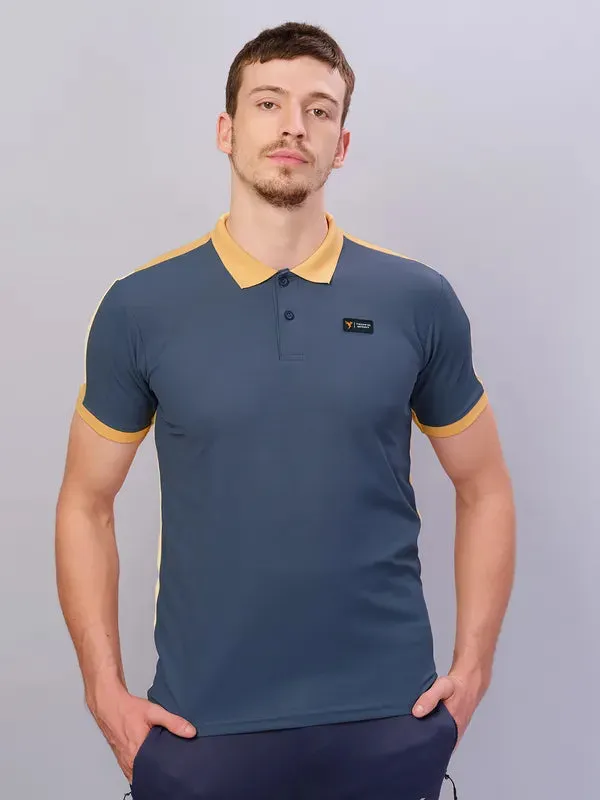 Multipanel Construction Sun Protection UPF 50 Men Colorblock Slim Fit Polo T-shirt with MATPIQ