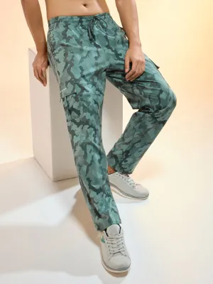 Men Printed Straight Fit Sports Cargo Trackpants with TS LYTRA Non Binding Leg Design
