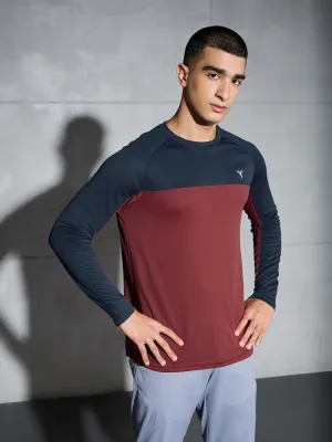 Men Colorblock Slim Fit Crew Neck T-shirt with TECHNO COOL  Quick Dry Fit