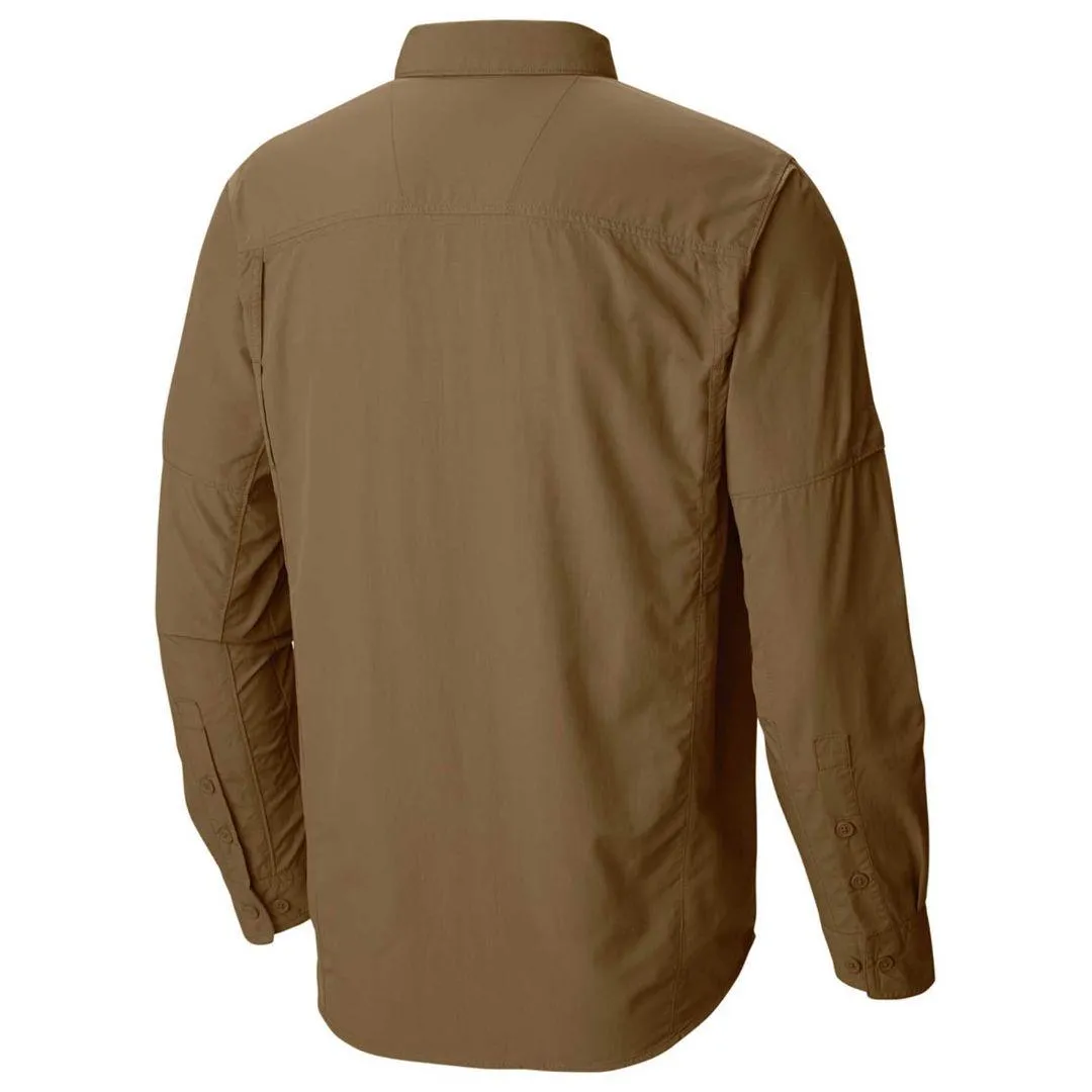 Easy Layer Columbia Men Brown Silver Ridge Long Sleeve Shirt (Sun Protection)