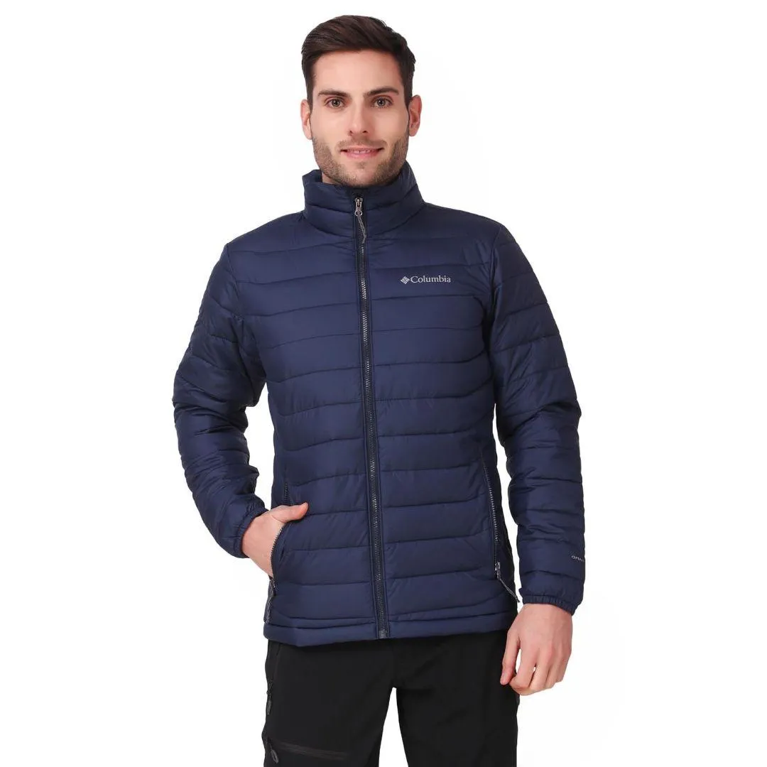 Convertible Collar Weatherproof Zippers Columbia Men Blue Powder Lite Jacket