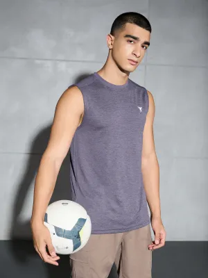 Moisture Management Men Melange Slim Fit Round Neck Sports Innerwear Vest with DOUBLE COOL