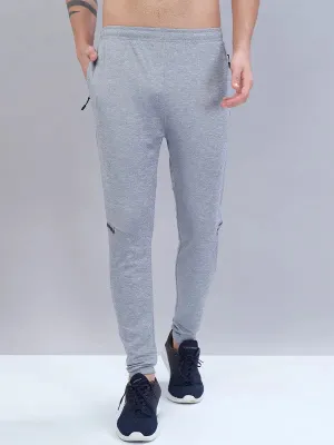 Men Melange Slim Fit Trackpants with TECHNO DRY Performance Ready