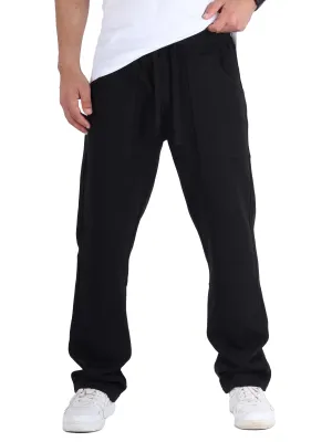 Straight Fit Cotton Sweatpants - Black Quiet Core Tagless Design