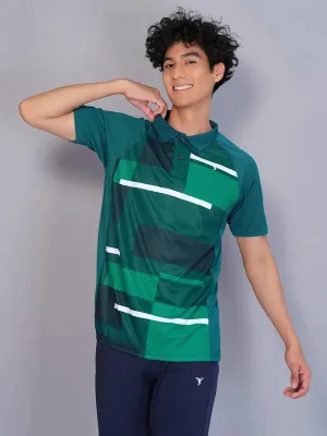 Functional Fit Summer Outerwear Men Printed Slim Fit Polo T-shirt with TECHNO COOL 