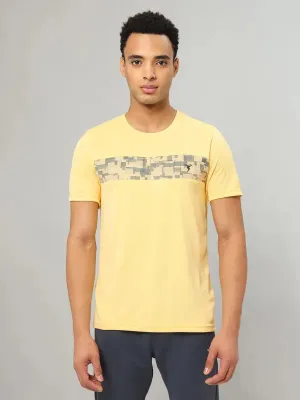 Men Printed Slim Fit Crew Neck T-shirt with TECHNO COOL  Soft and durable short sleeved