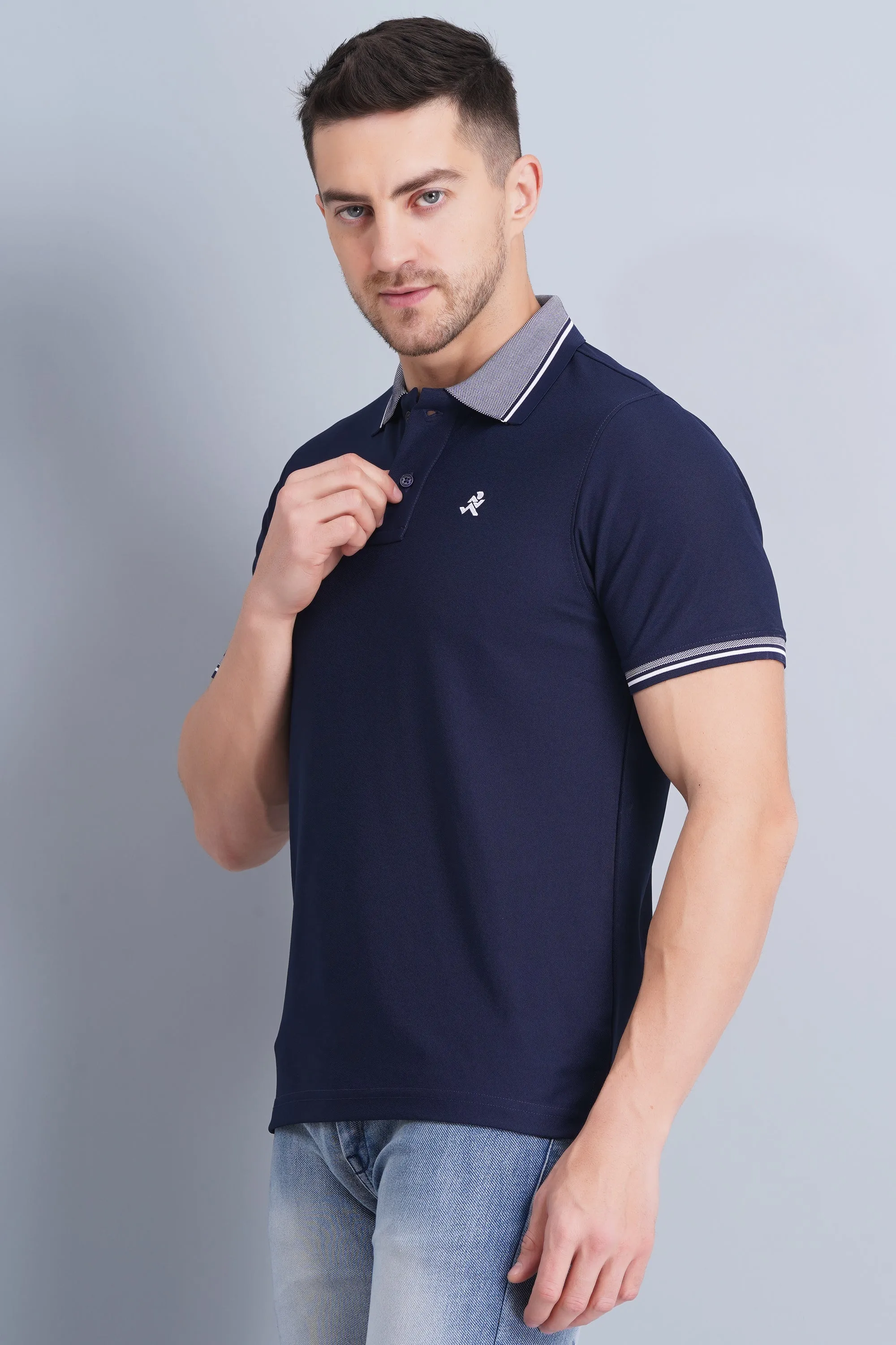 Men's Polo T Shirt Navy Relaxed Shirt