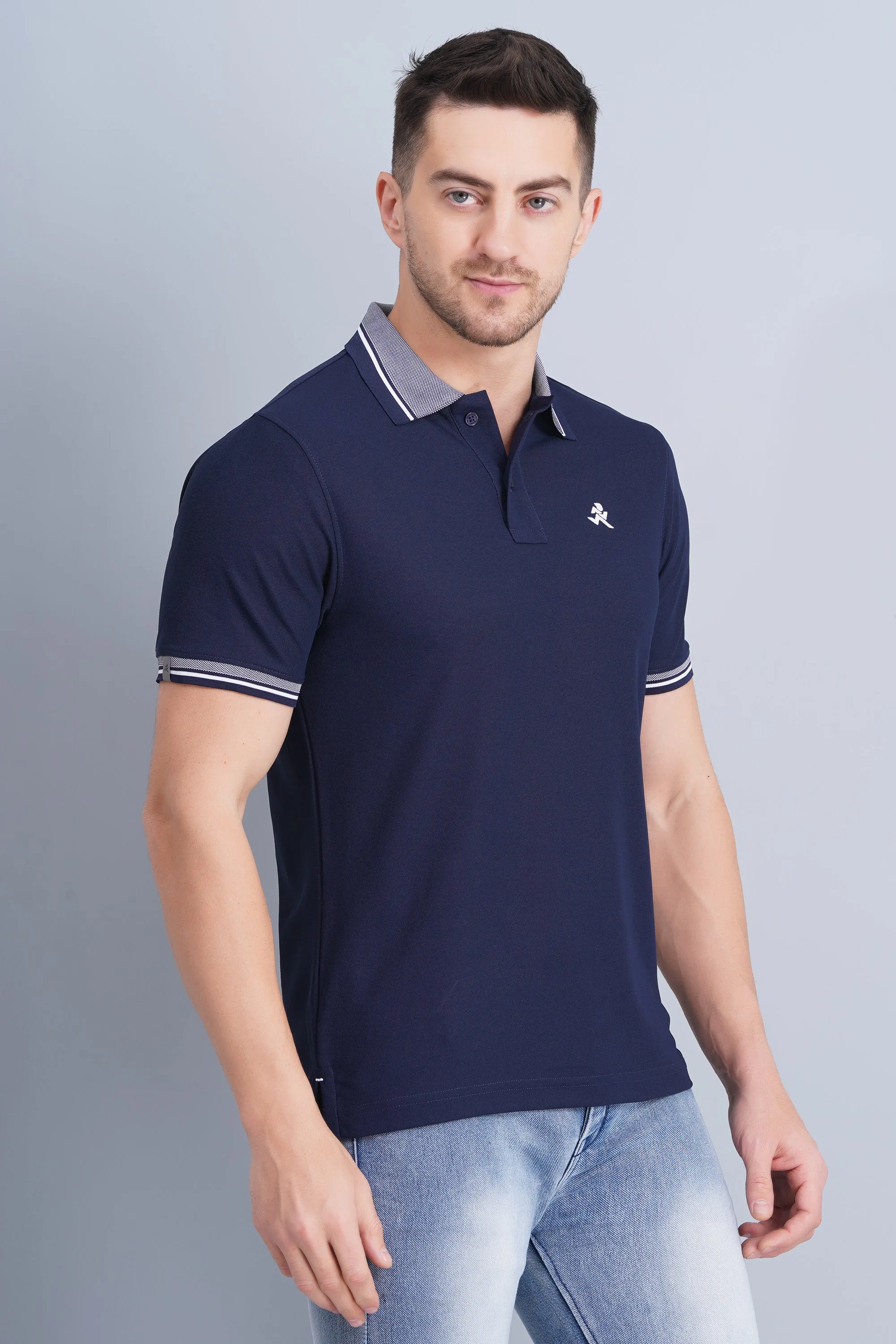 Comfortable Appearance Men's Polo T Shirt Navy