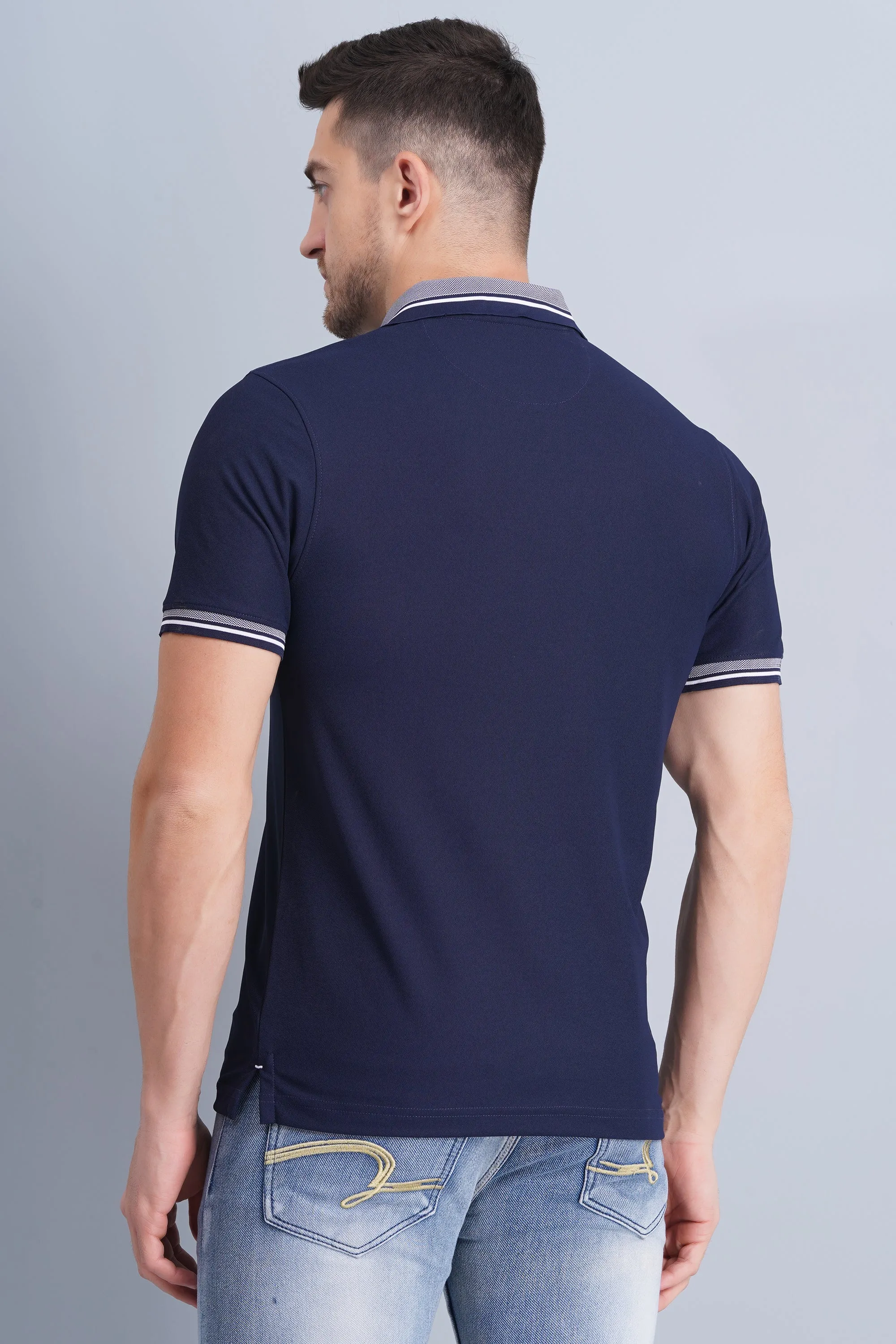 Men's Polo T Shirt Navy Breathable wear Fashionable Wear