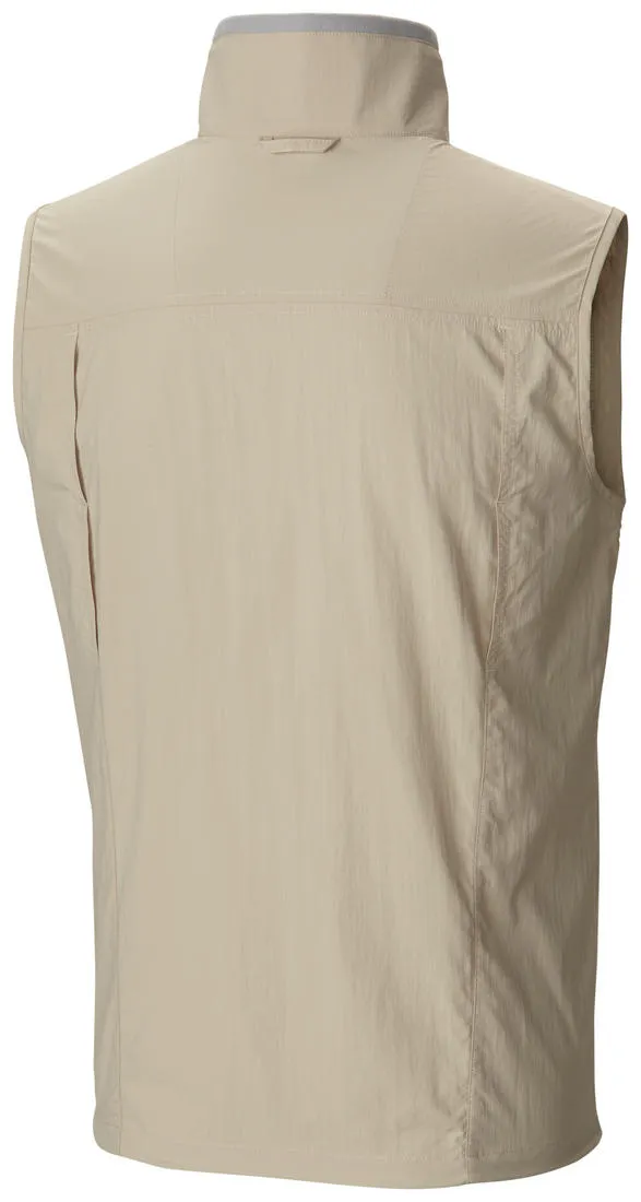 Square Snag Free Fabric Columbia Men Beige Silver Ridge Vest (Sun Protection)