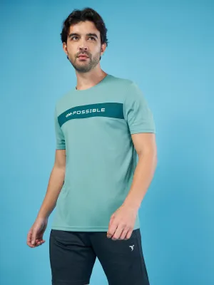 Colorfast Material Men Solid Slim Fit Crew Neck T-shirt with TECHNO COOL 