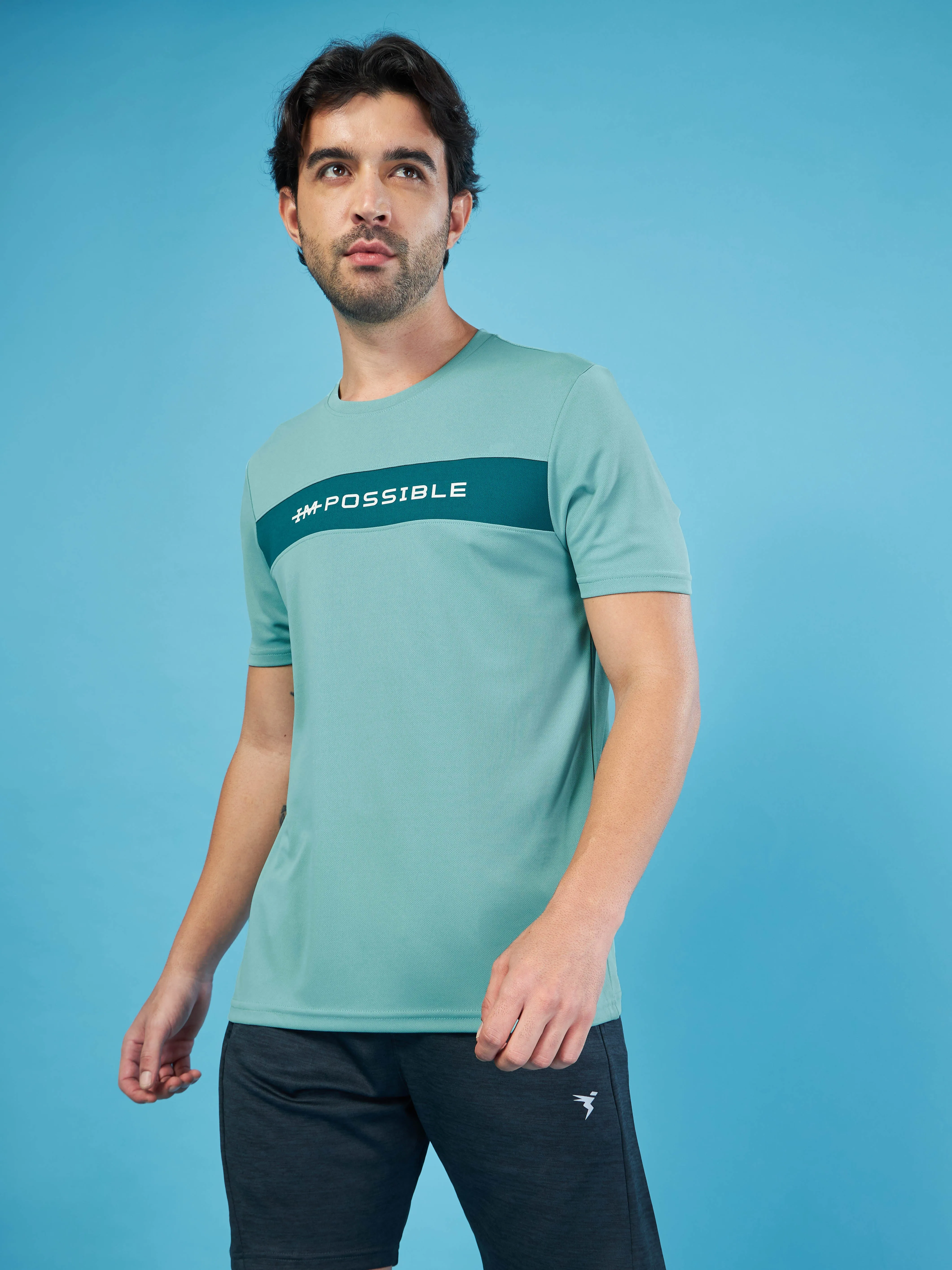 Men Solid Slim Fit Crew Neck T-shirt with TECHNO COOL  Effortless Vibe