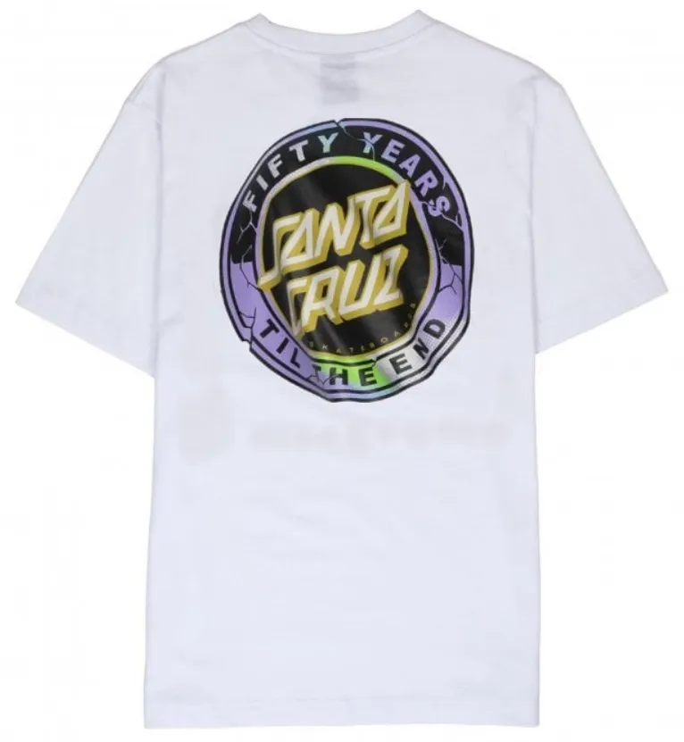 Men's Versatile Layering Piece Santa Cruz T-Shirt manica corta 50TH Tte Dot SCA-TEE-8758 white