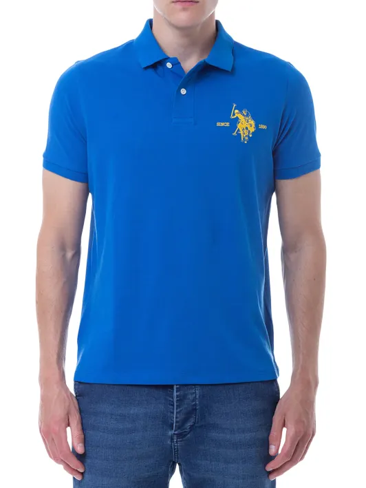 U.S. Polo Assn Polo da uomo manica corta con retrocollo a contrasto Kory 41029 65084 233 sky blue Relaxed Layers