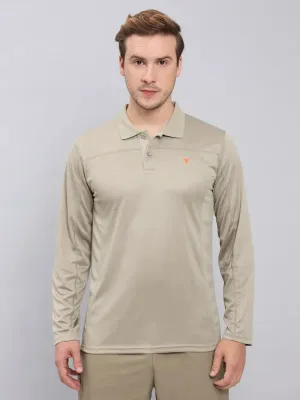 Sporty Appearance Premium Layering Men Melange Slim Fit Polo T-shirt with DOUBLE COOL