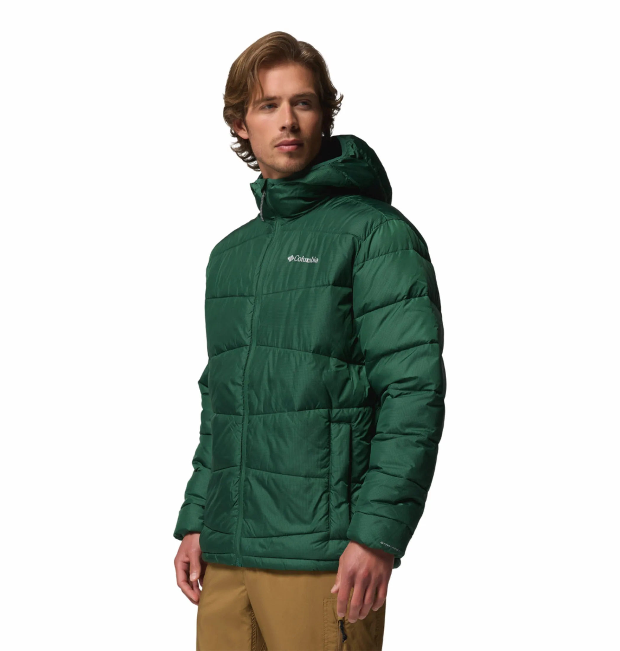 Columbia Men Green OmniHeat Reflective Fivemile Butte II Down Jacket Thermal Insulation Layer
