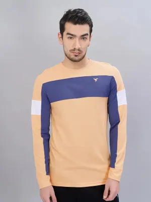 Men Colorblock Slim Fit Crew Neck T-shirt with TECHNOLITE Sporty Look