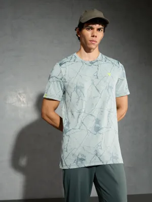 Men Jacquard Slim Fit Crew Neck T-shirt with DOUBLE COOL Comfortable and stylish Fresh Look