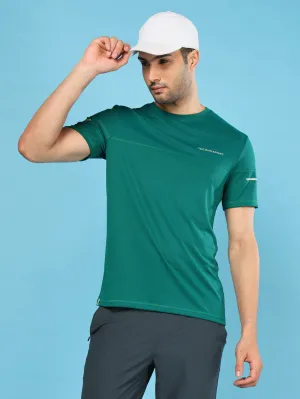 Stylish and Cozy BiodegradableMaterial Men Solid Slim Fit Crew Neck T-shirt with DOUBLE COOL