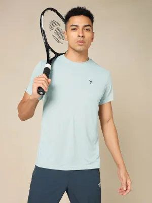 Men Solid Slim Fit Crew Neck T-shirt with TECHNO COOL  Sun Protection All-Weather Wear