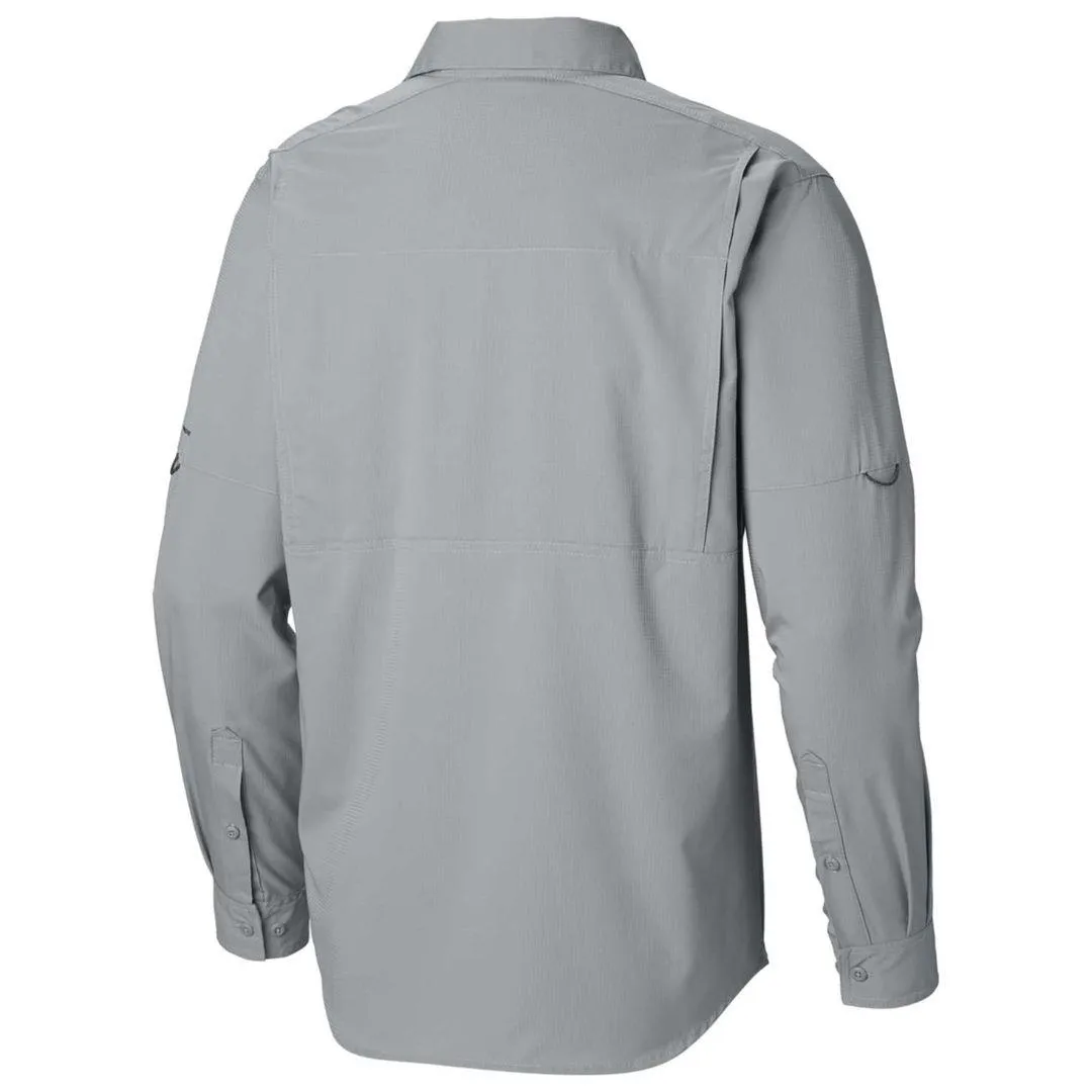 Columbia Men Black Silver Ridge Lite Long Sleeve Shirt (Sun Protection) HiddenZipperClosure